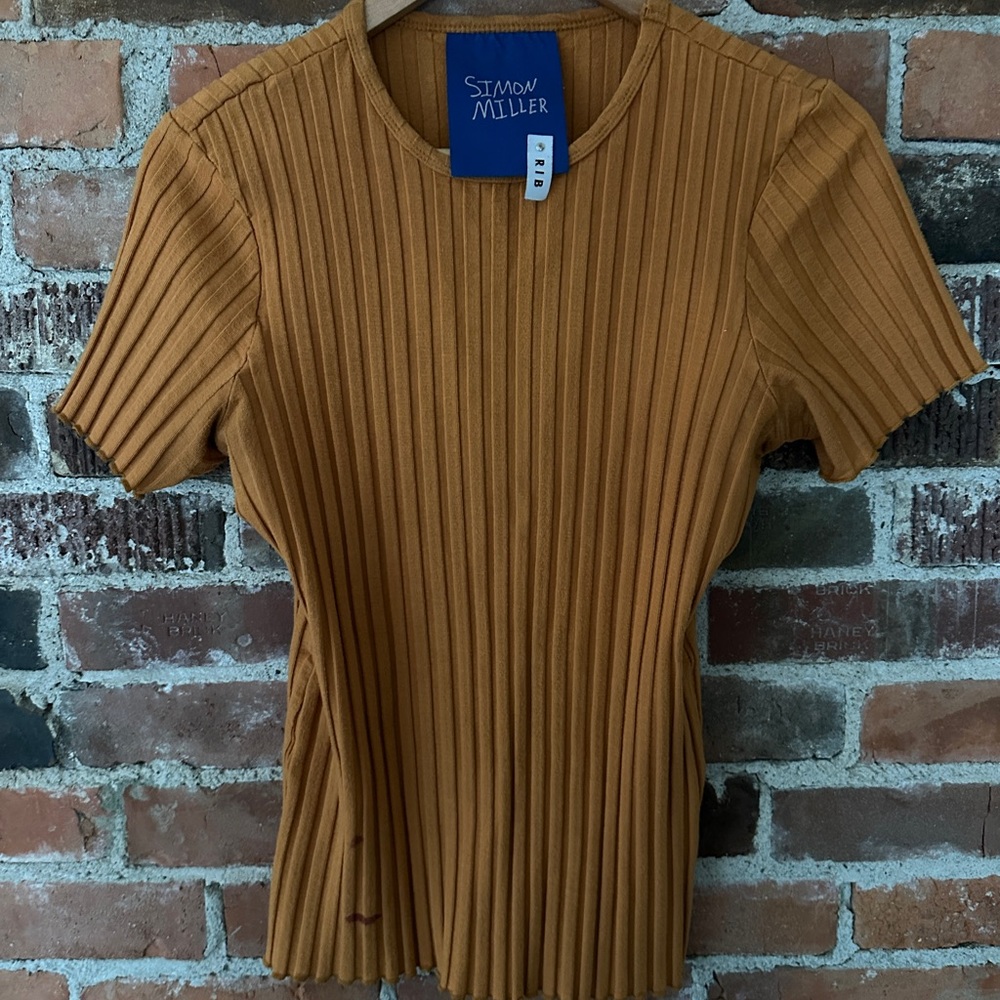 Simon Miller Women's Short Sleeve Ribbed Top